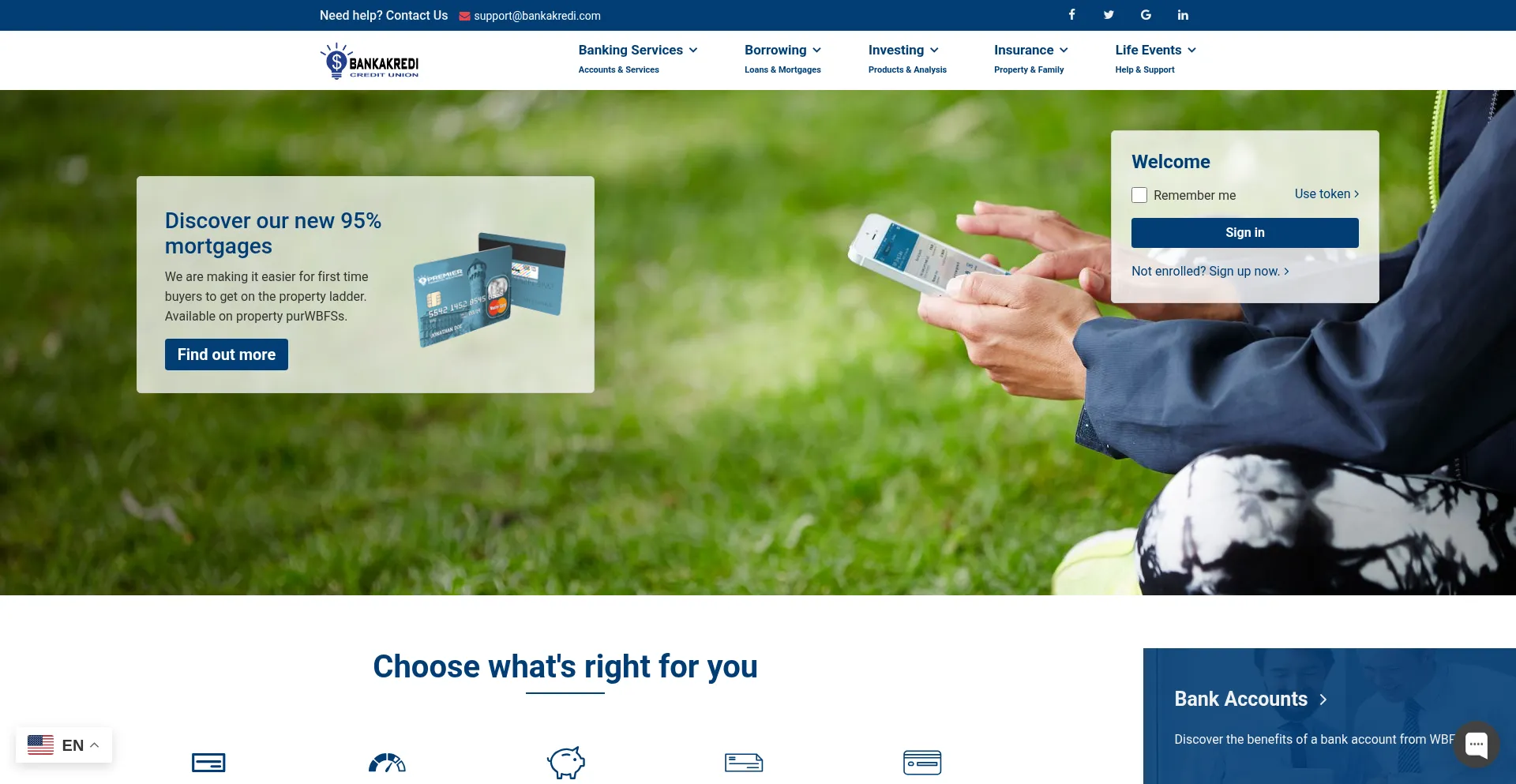 Website screenshot of Bankakredi.com