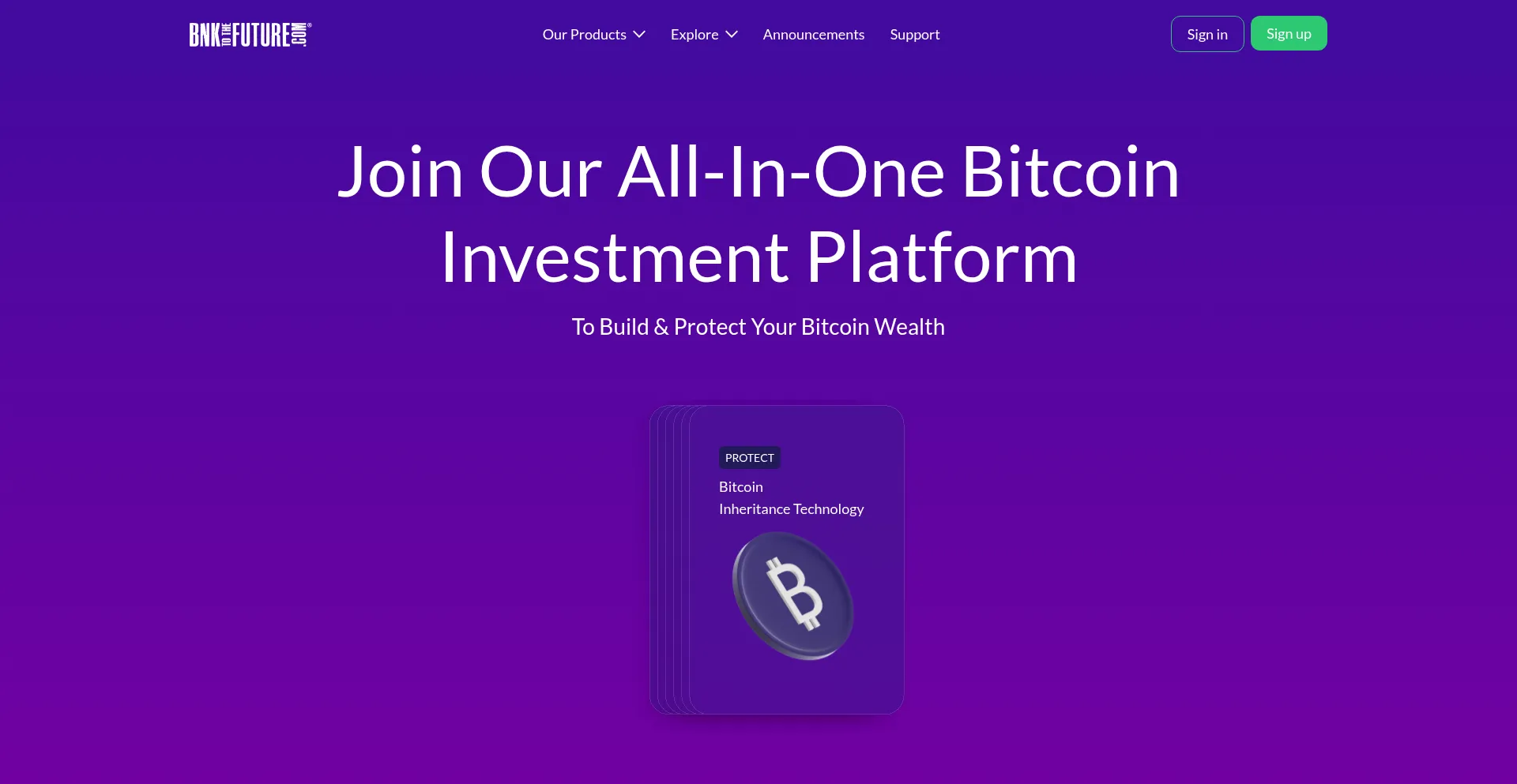 Website screenshot of Banktothefuture.com