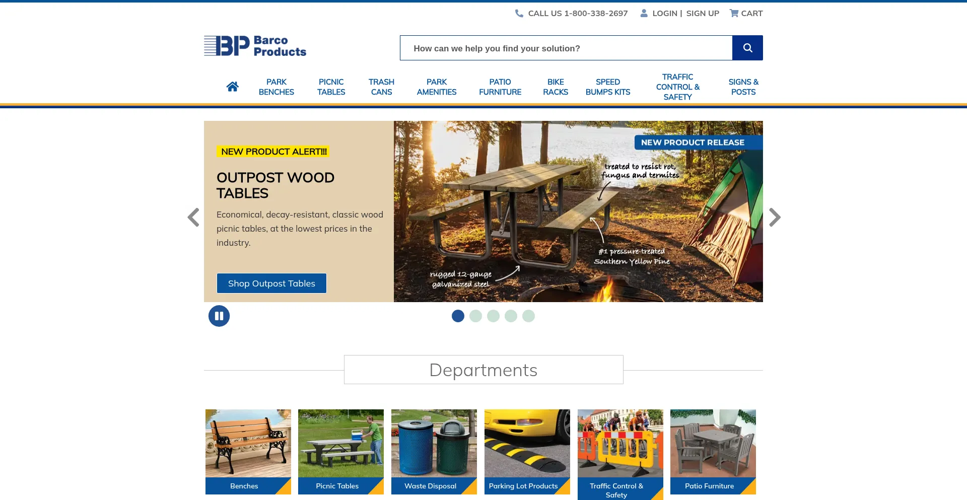 Website screenshot of Barcoproducts.com