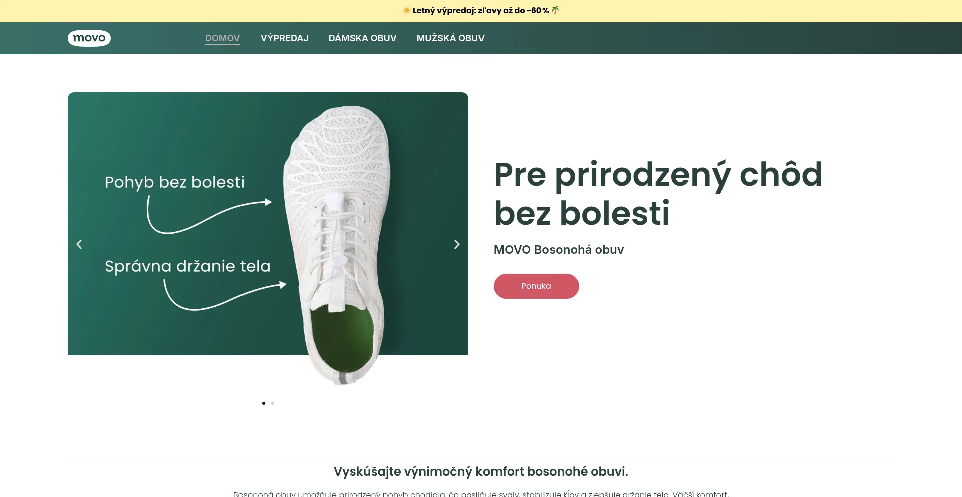 Website screenshot of Barefootstyl.sk