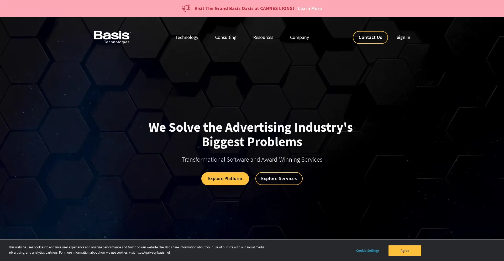 Website screenshot of Basis.com