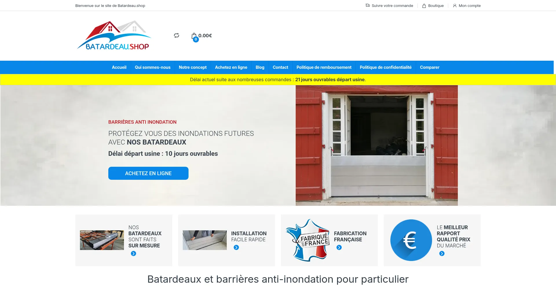 Website screenshot of Batardeau.shop