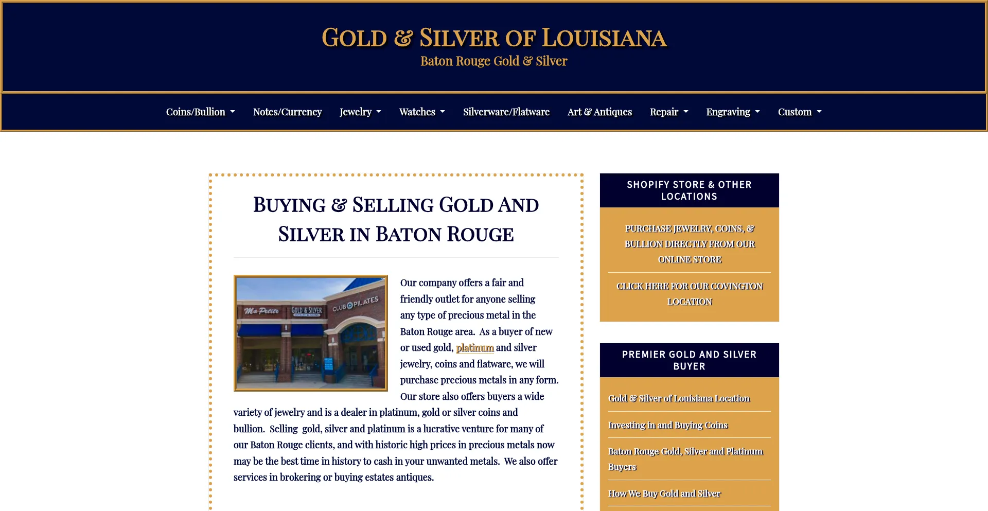 Batonrougegoldandsilver.com Screenshot