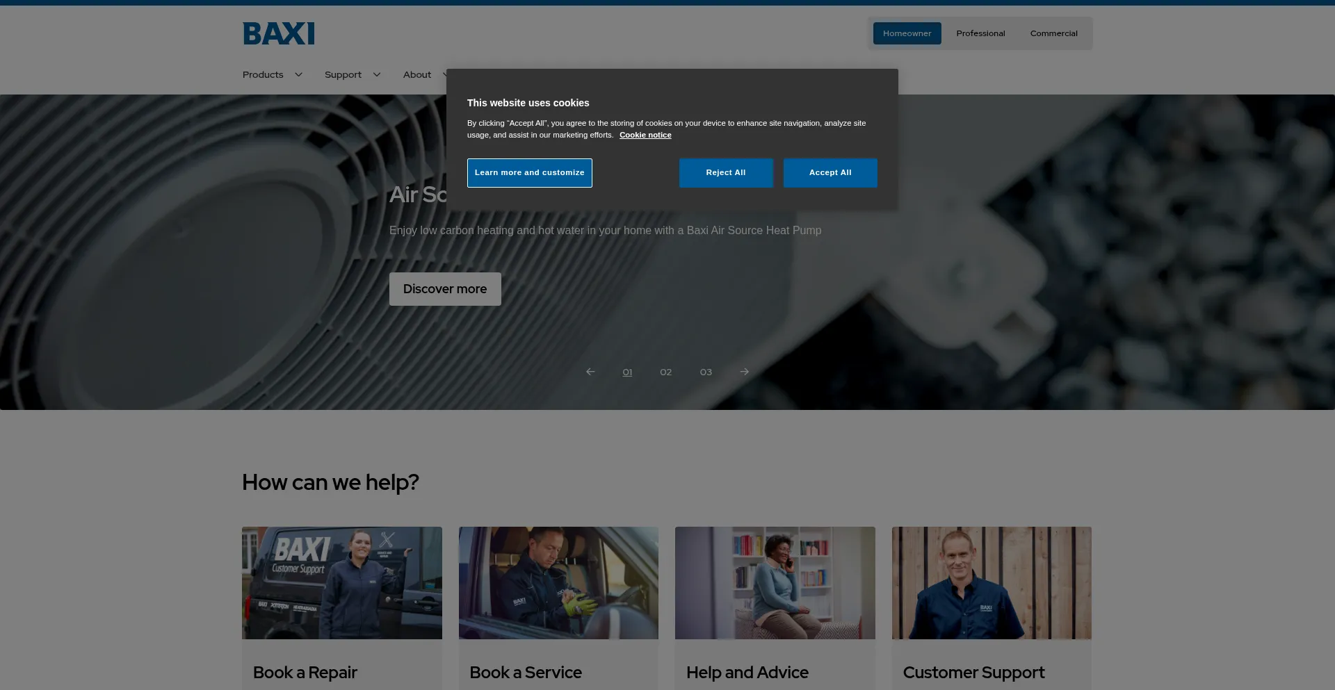 Baxi.co.uk Screenshot
