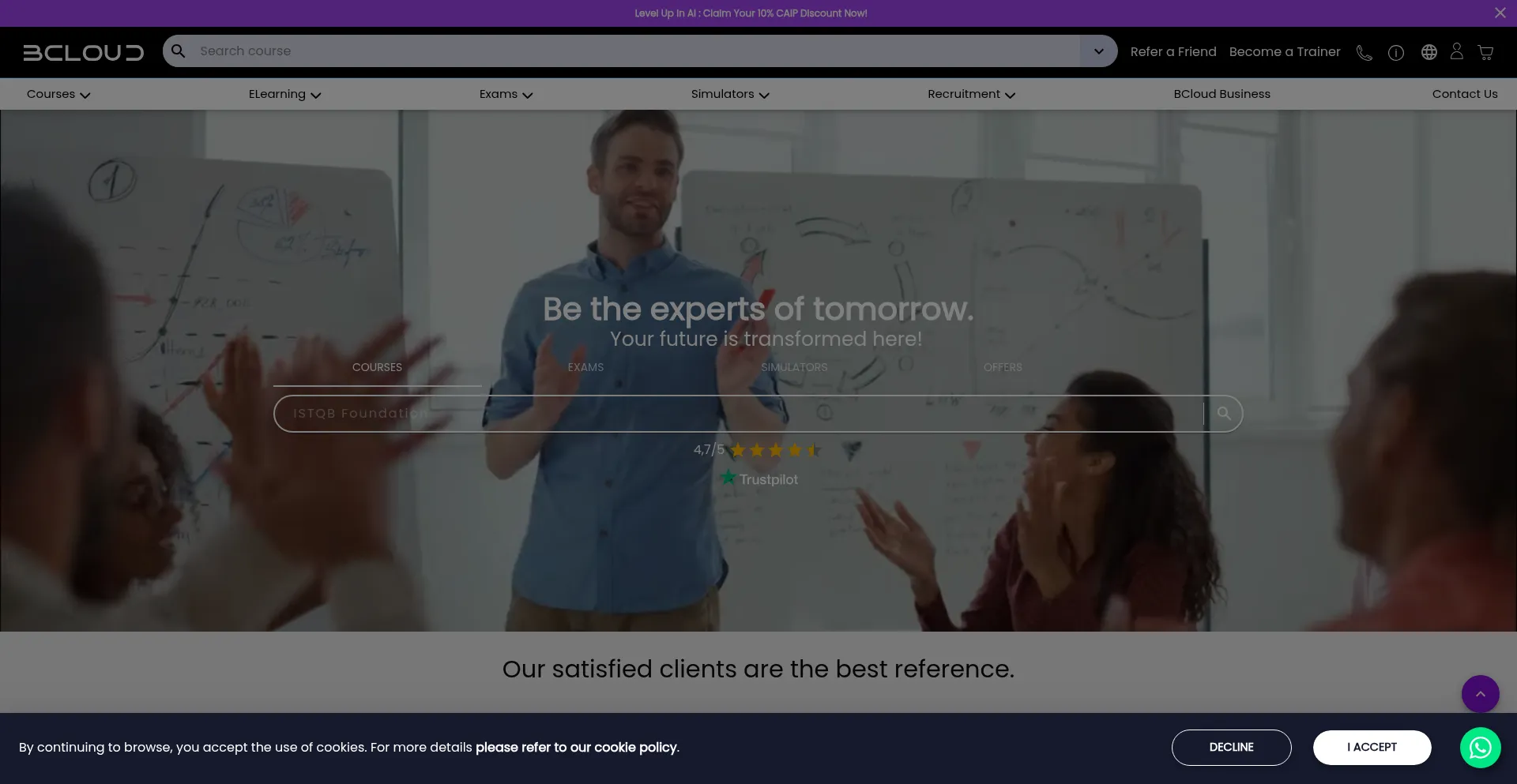 Website screenshot of Bcloud.ma