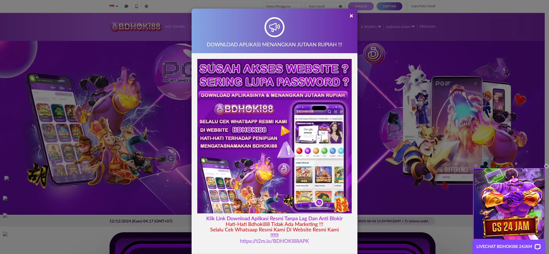 Website screenshot of Bdhoki88.net