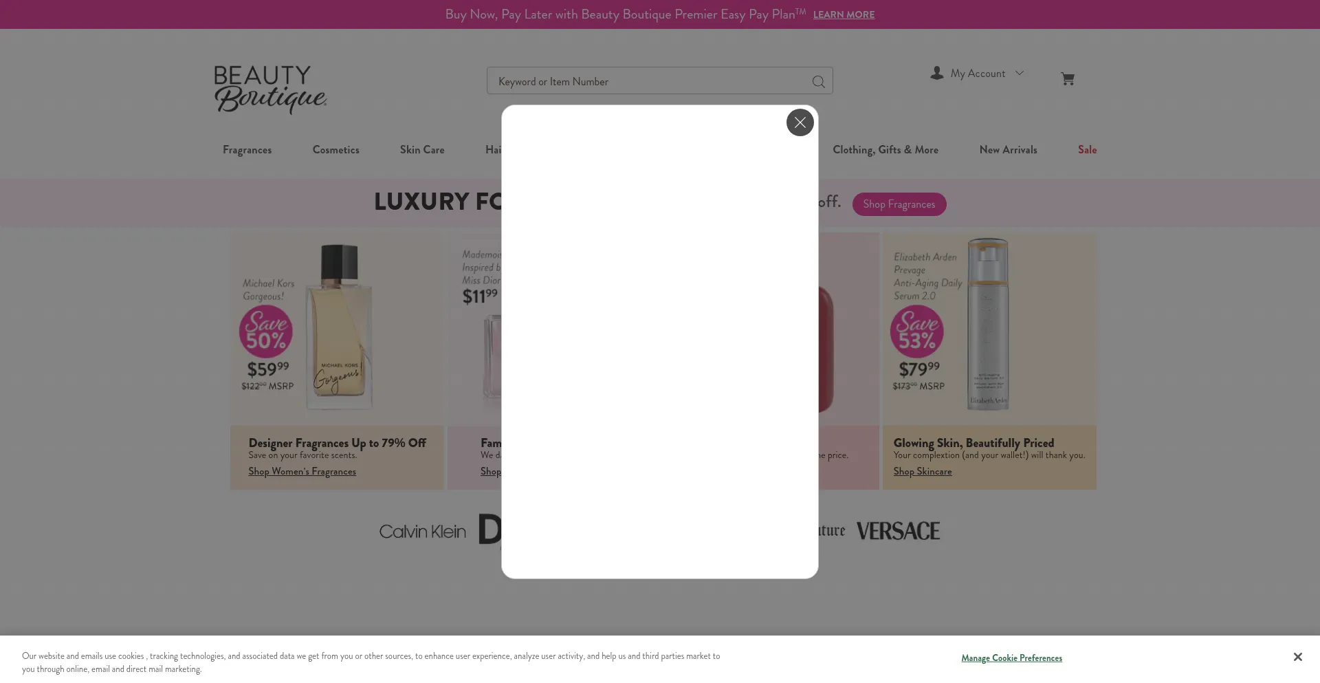 Website screenshot of Beautyboutique.com