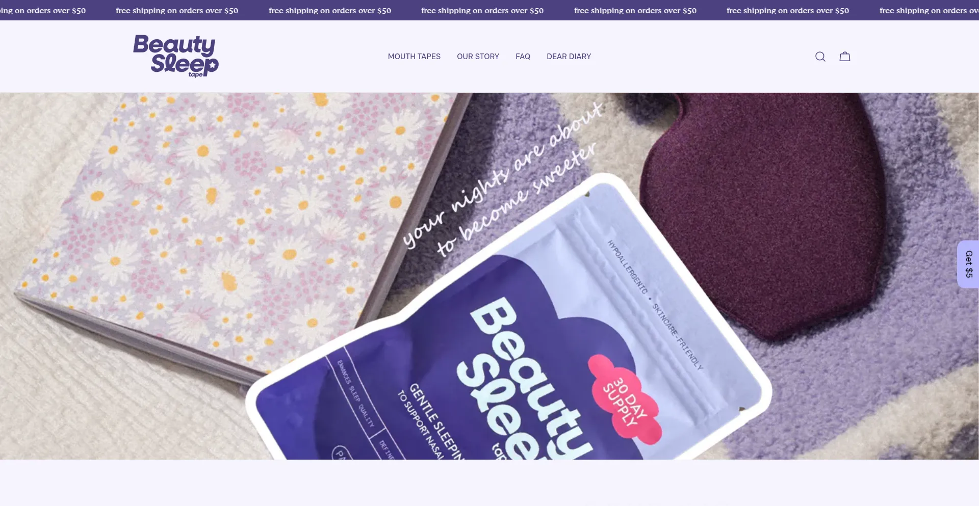 Website screenshot of Beautysleeptape.com