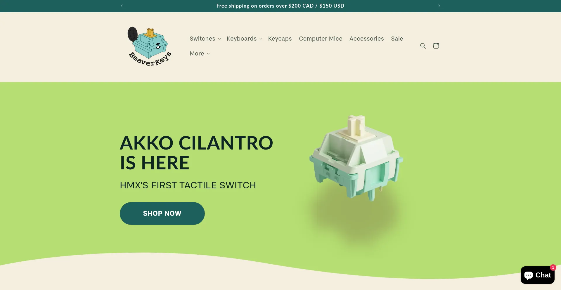 Website screenshot of Beaverkeys.ca