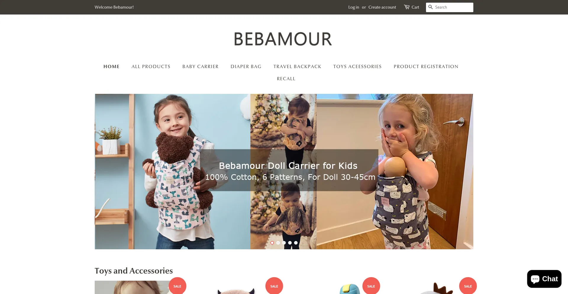Website screenshot of Bebamour.com