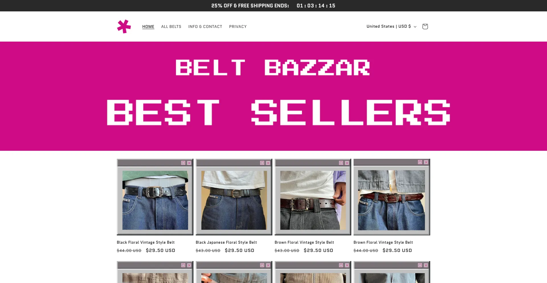 Website screenshot of Beltbazzar.com