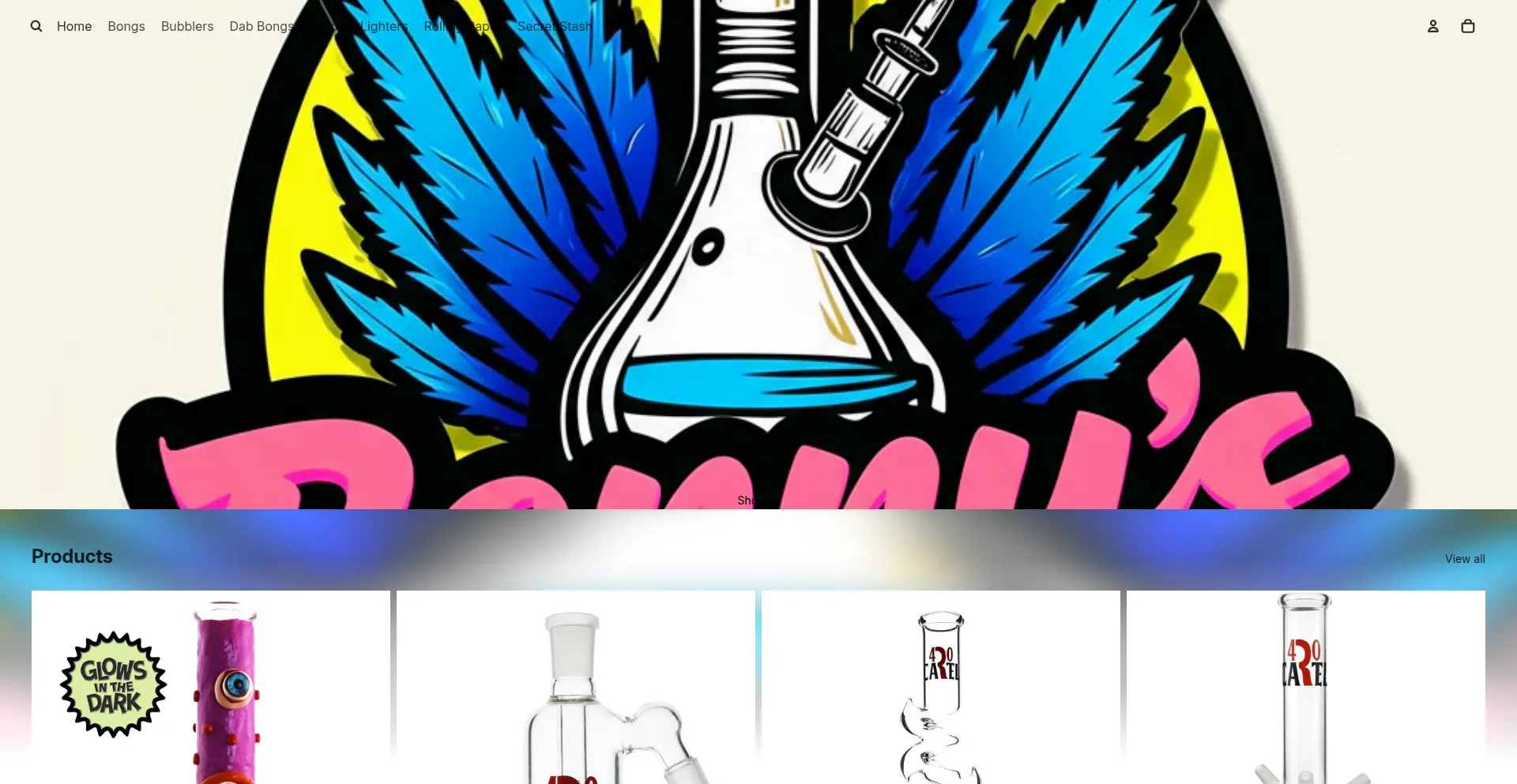 Website screenshot of Bennysbongs.com