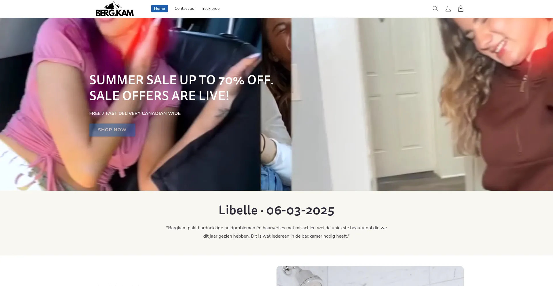 Website screenshot of Bergkam.com