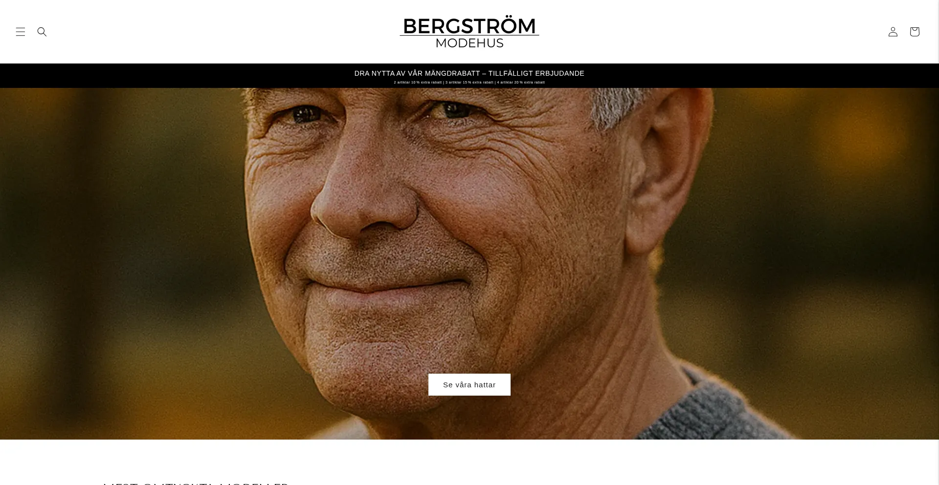 Website screenshot of Bergstrom-modehus.com