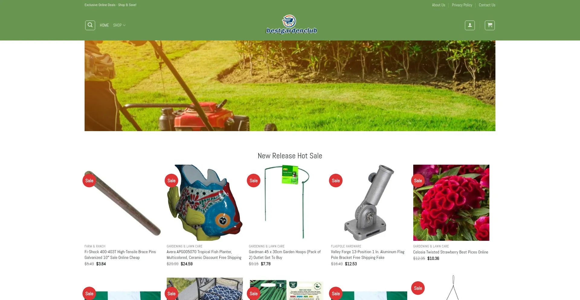 Website screenshot of Bestgardenclub.com
