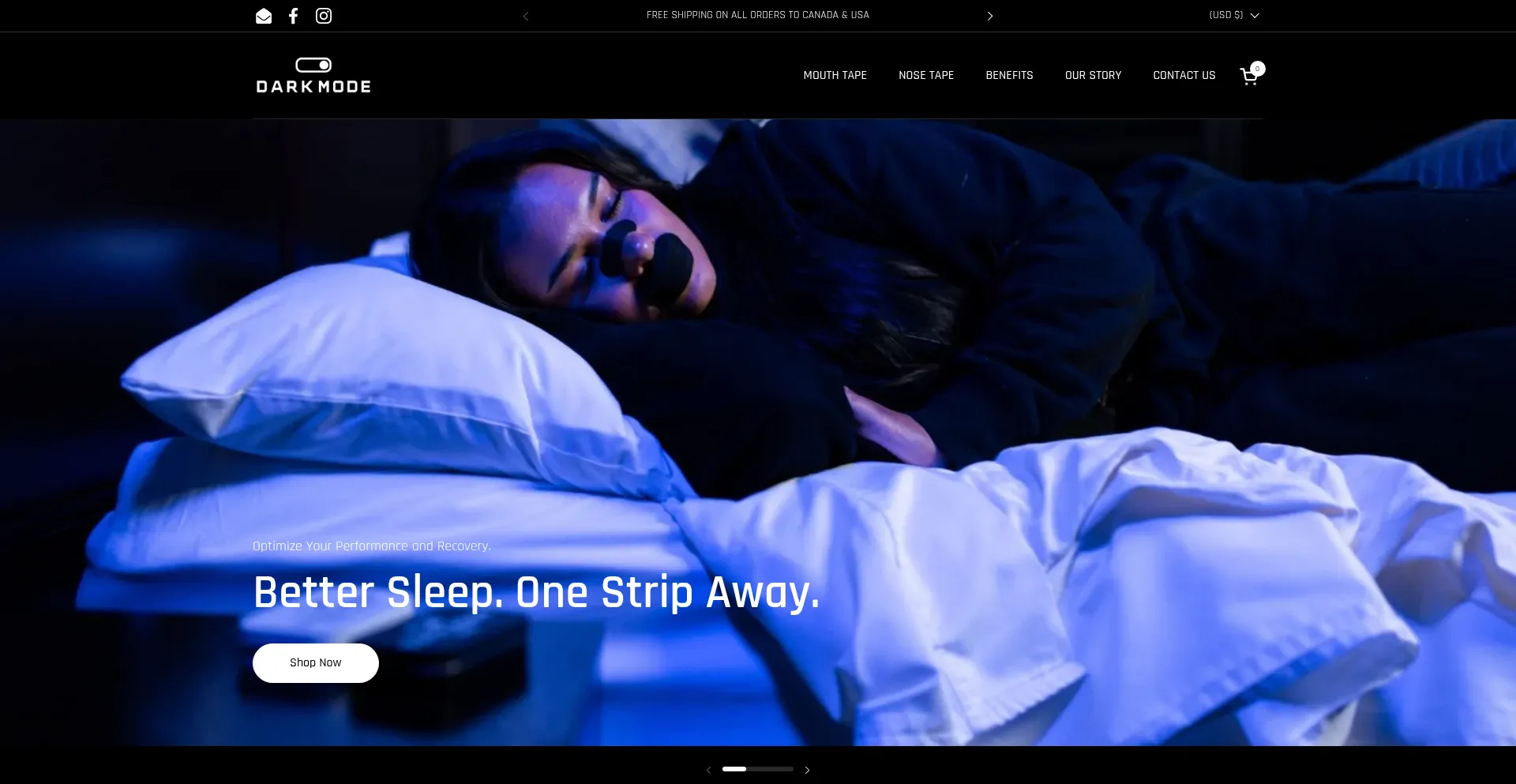 Website screenshot of Bestsleeptape.com
