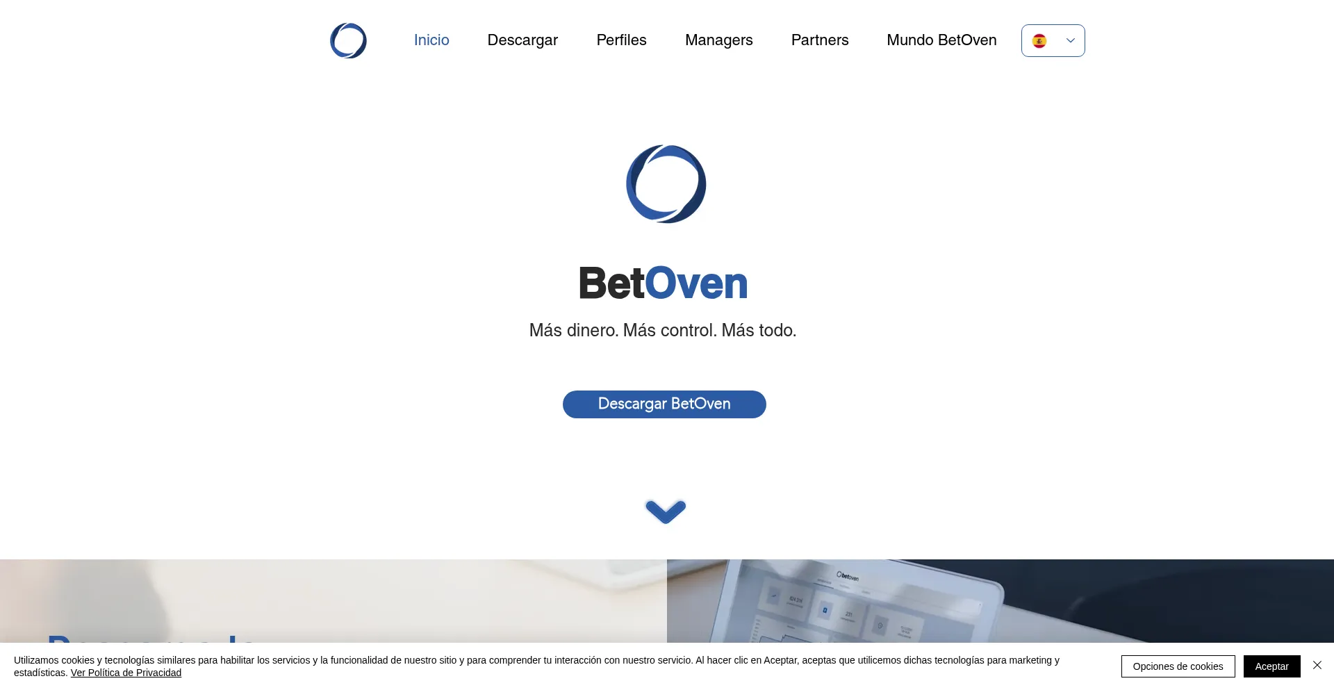 Website screenshot of Betoven.io
