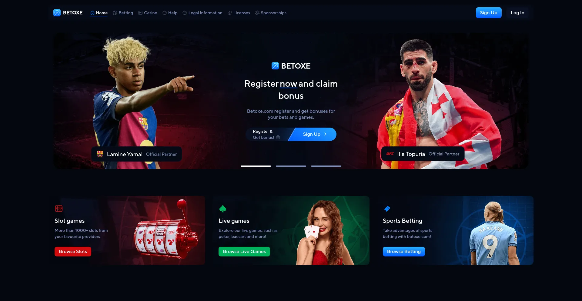 Website screenshot of Betoxe.com