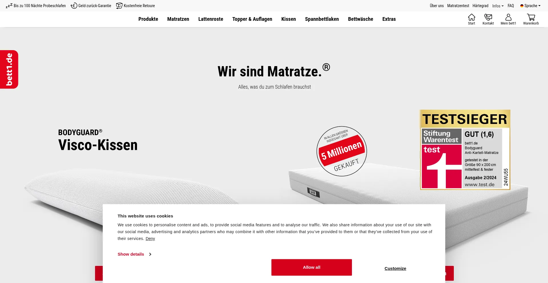 Bett1.de Screenshot