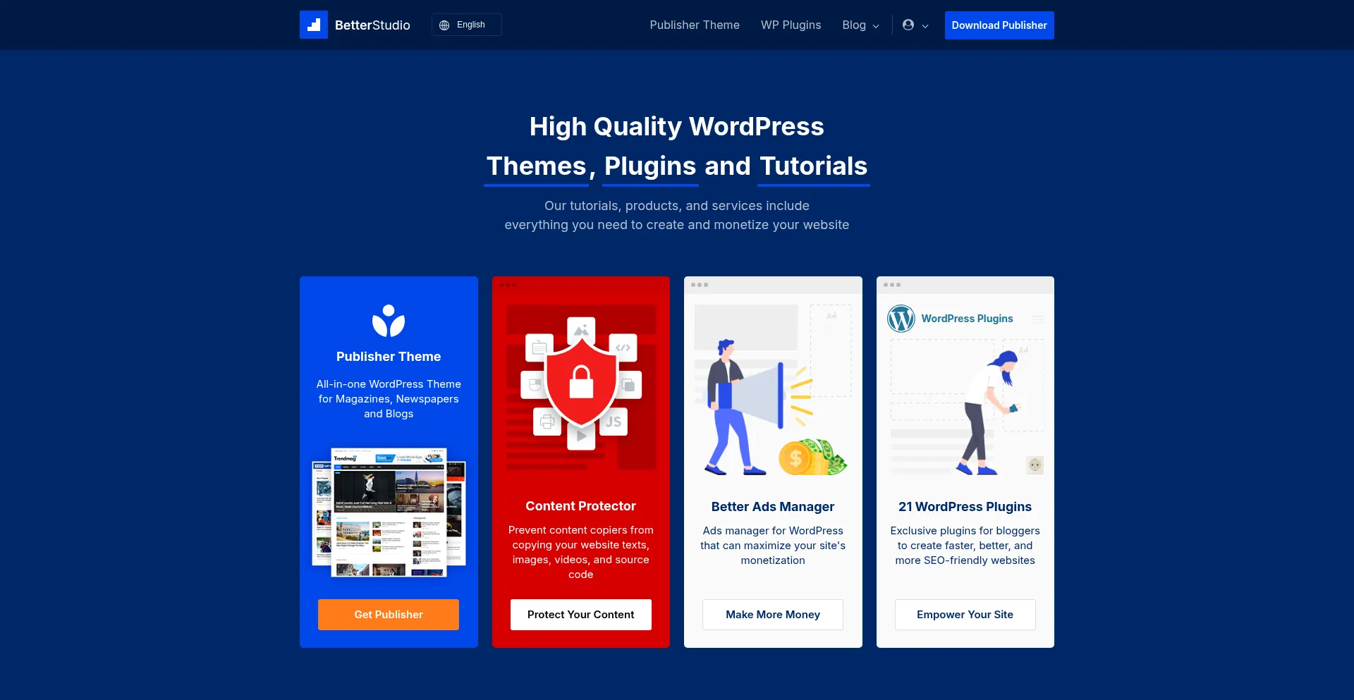 Website screenshot of Betterstudio.com