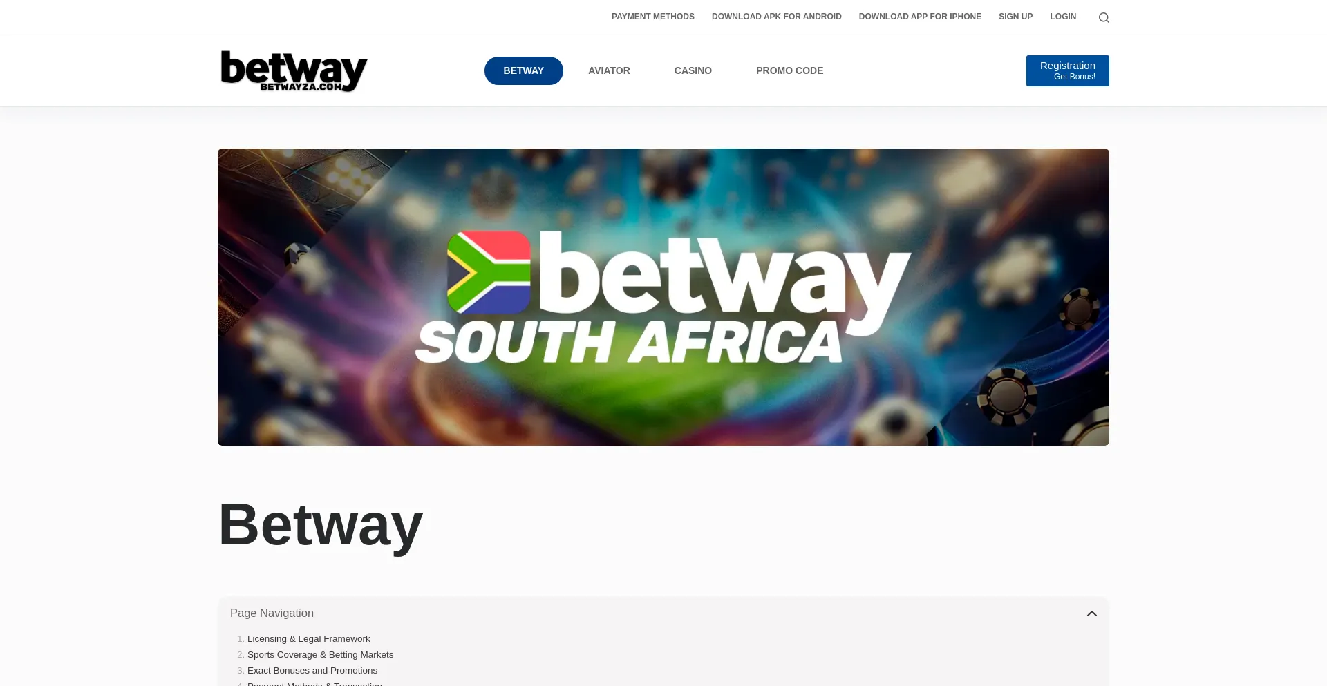 Website screenshot of Betwayza.com