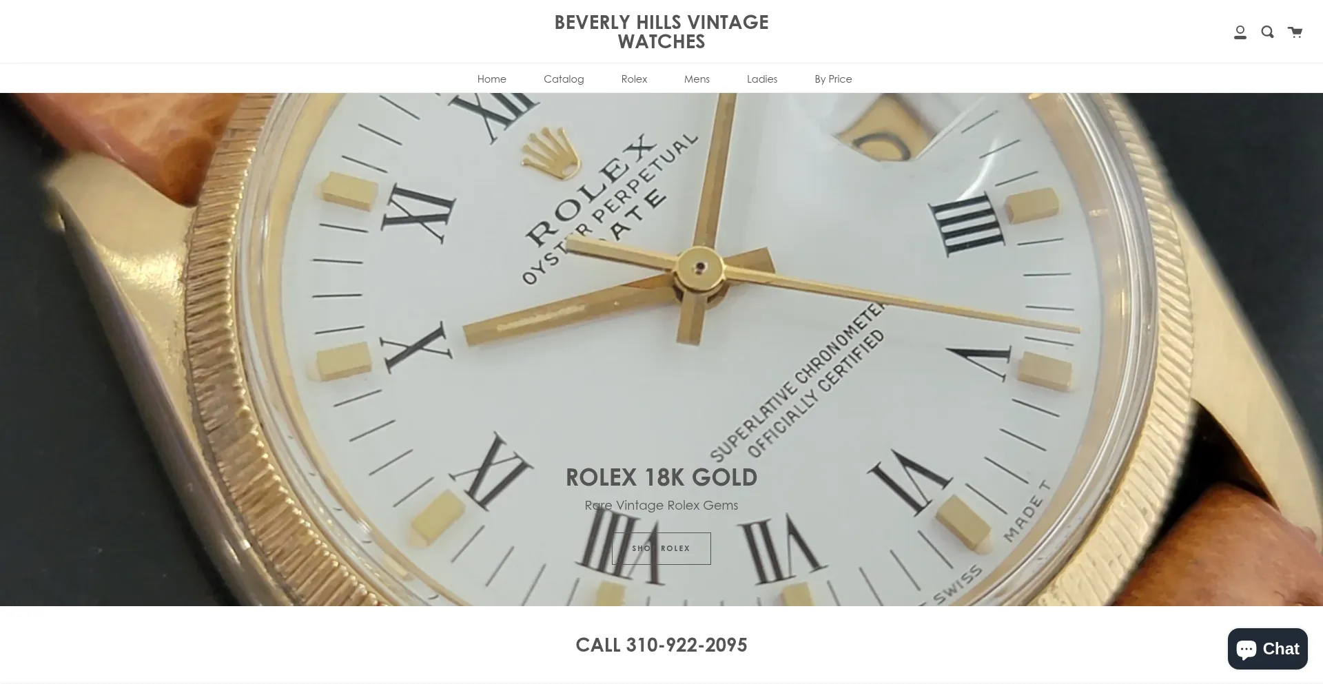 Website screenshot of Beverlyhillsvintagerolex.com