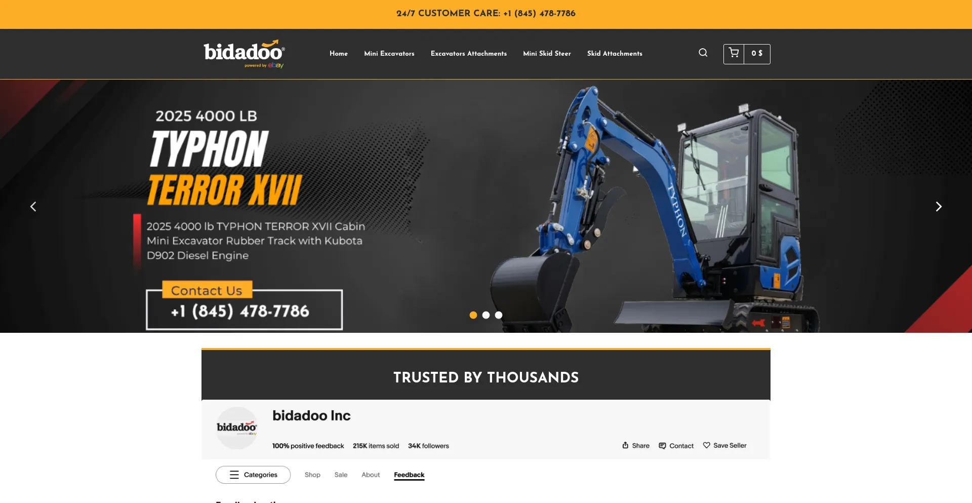 Website screenshot of Bidadoollc.com