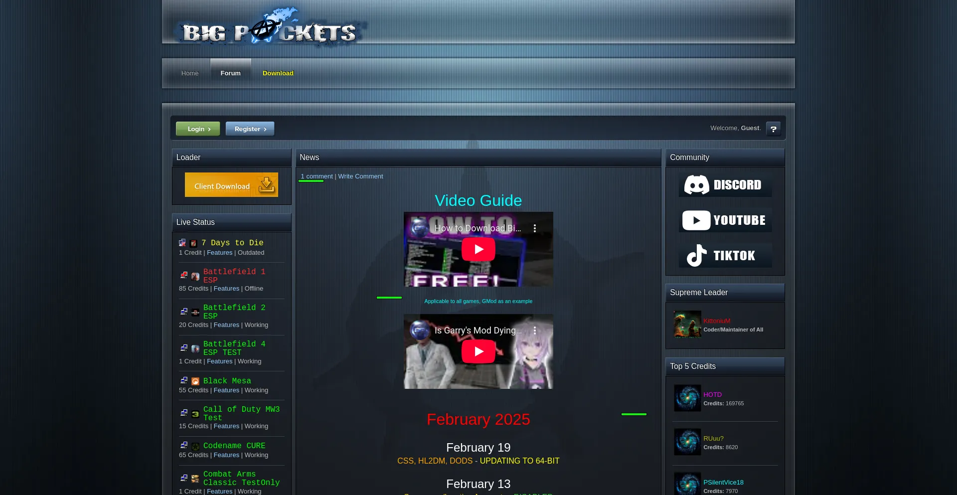 Website screenshot of Bigpackets.com