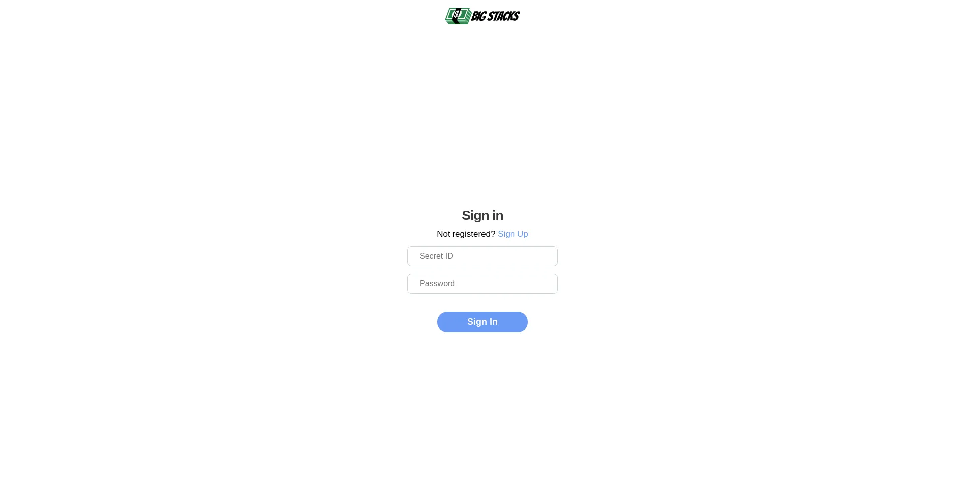 Website screenshot of Bigstacks.io