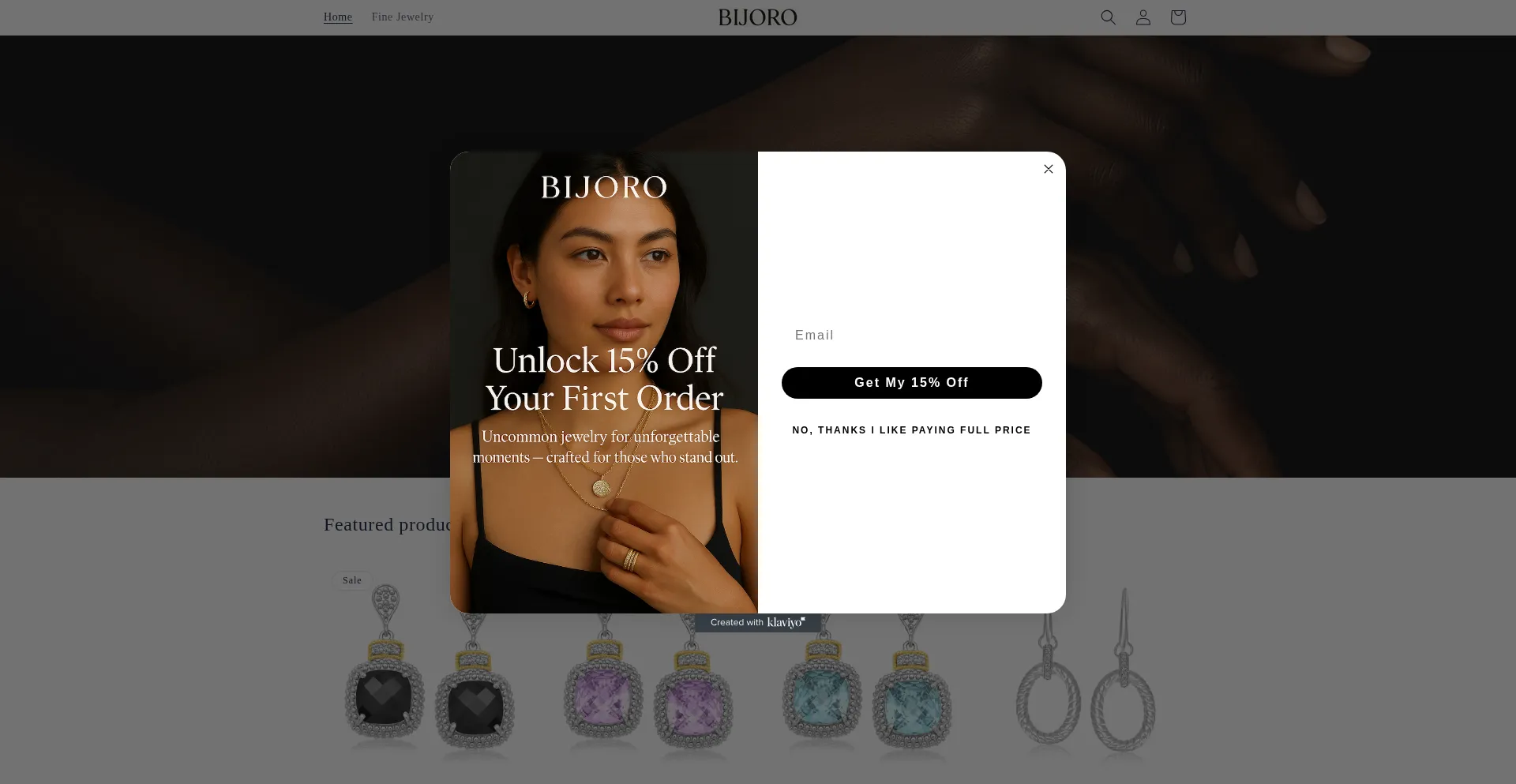 Website screenshot of Bijoro.com