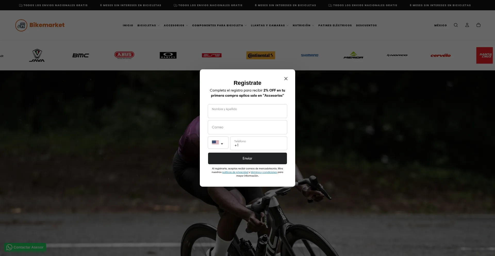 Website screenshot of Bikemarket.com.mx