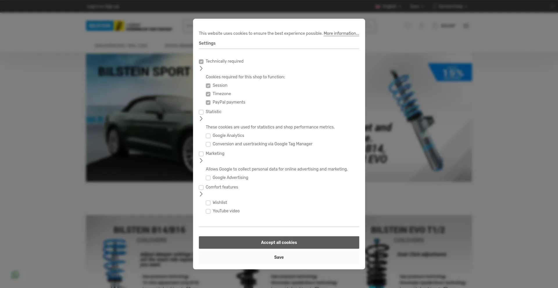 Bilstein-shop.com Screenshot
