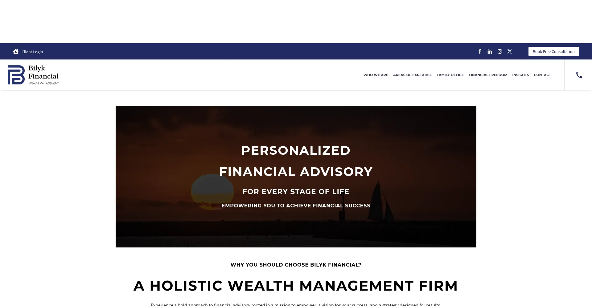 Website screenshot of Bilykfinancial.com