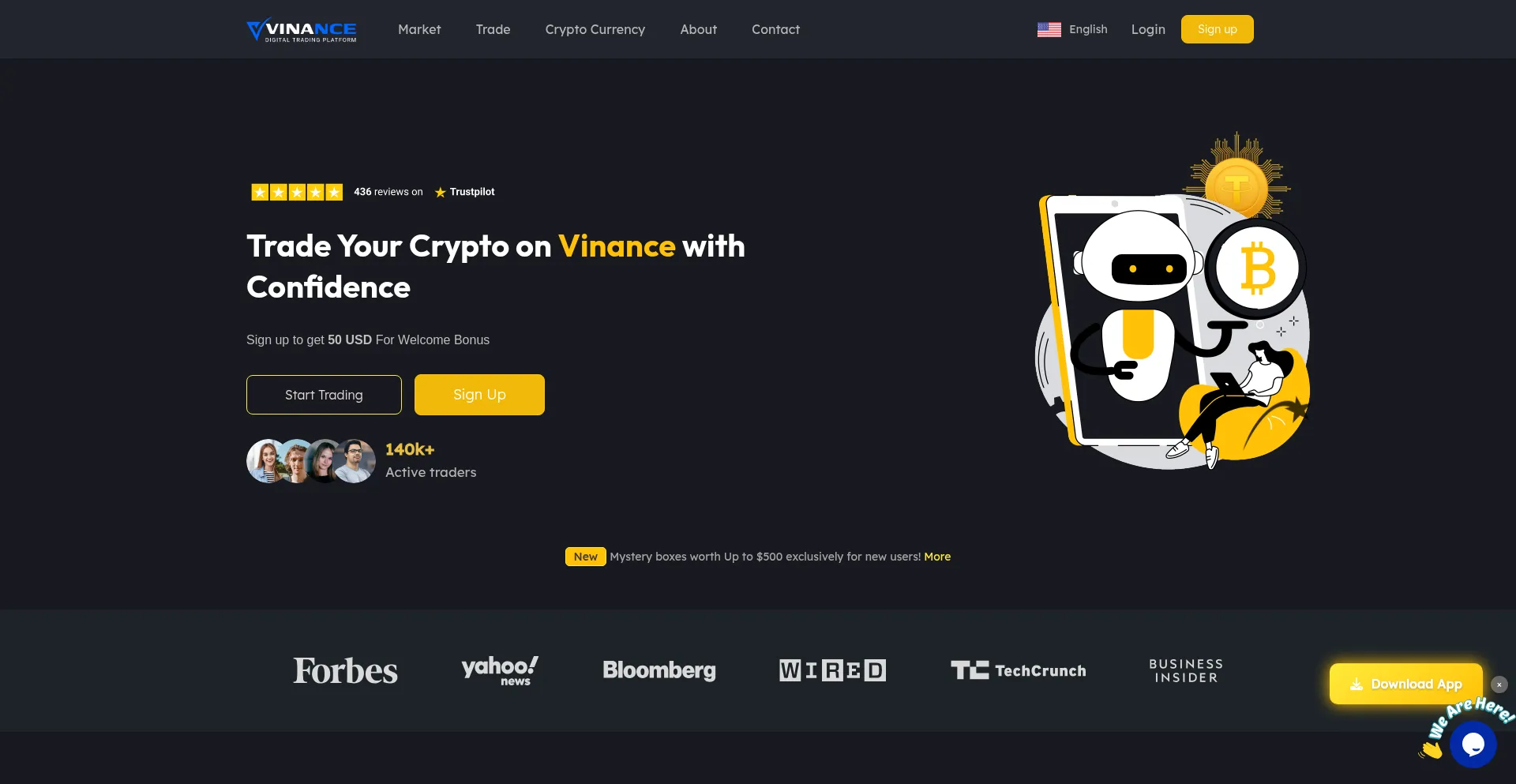 Website screenshot of Binanzor.com
