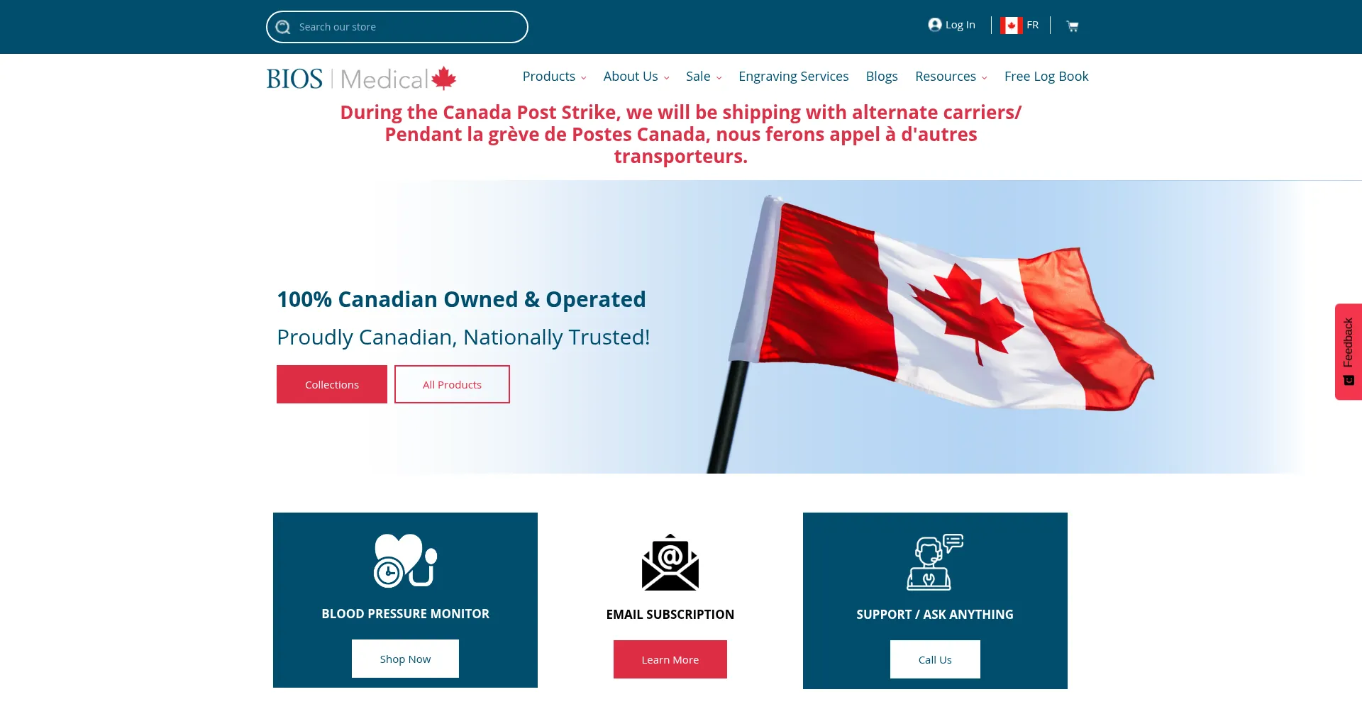 Website screenshot of Biosmedical.com
