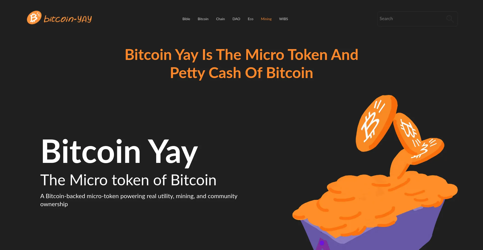 Website screenshot of Bitcoinyay.com