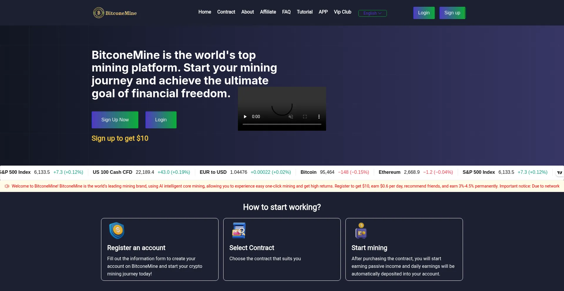 Bitconemine.cc Screenshot