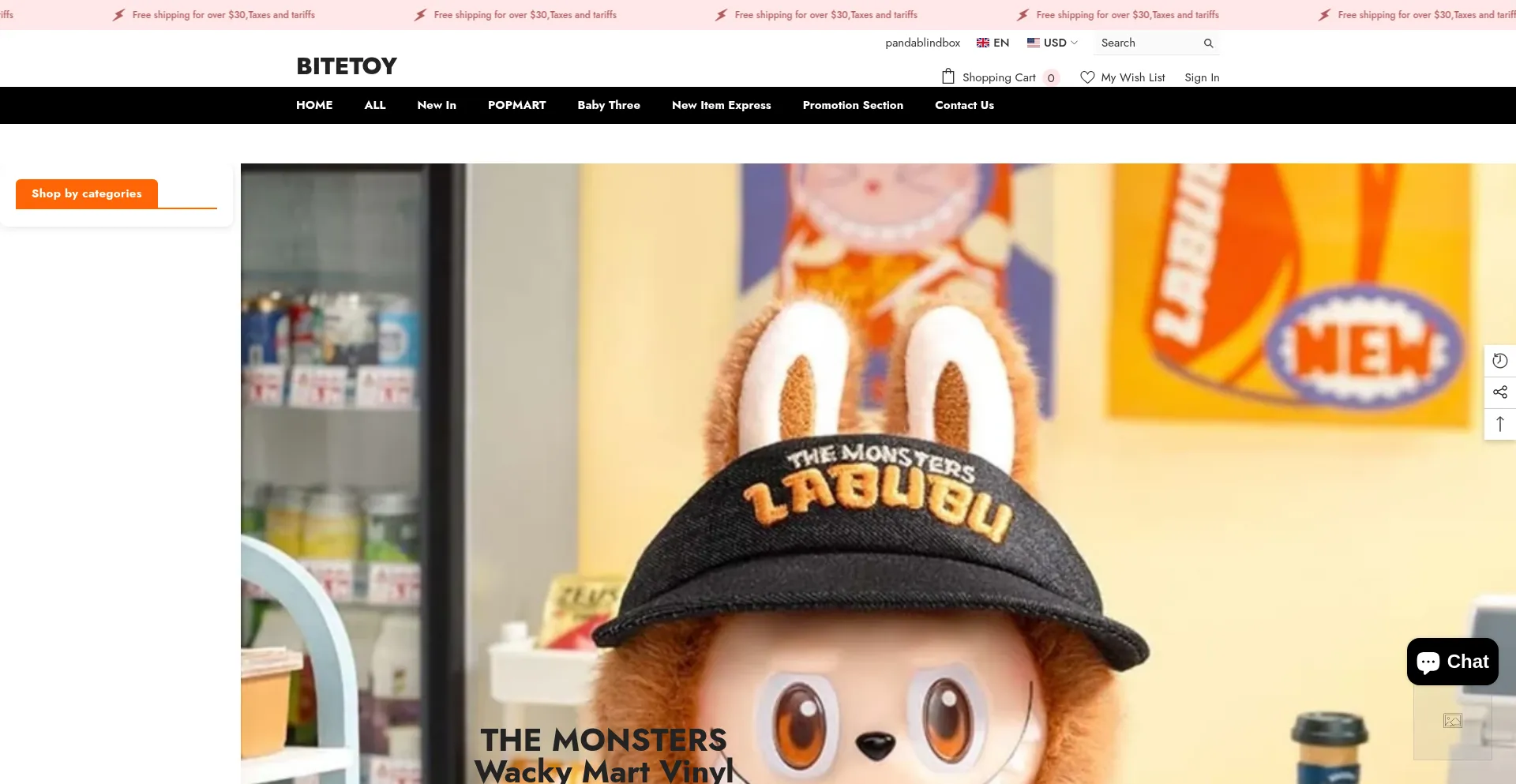 Website screenshot of Bitetoy6.com