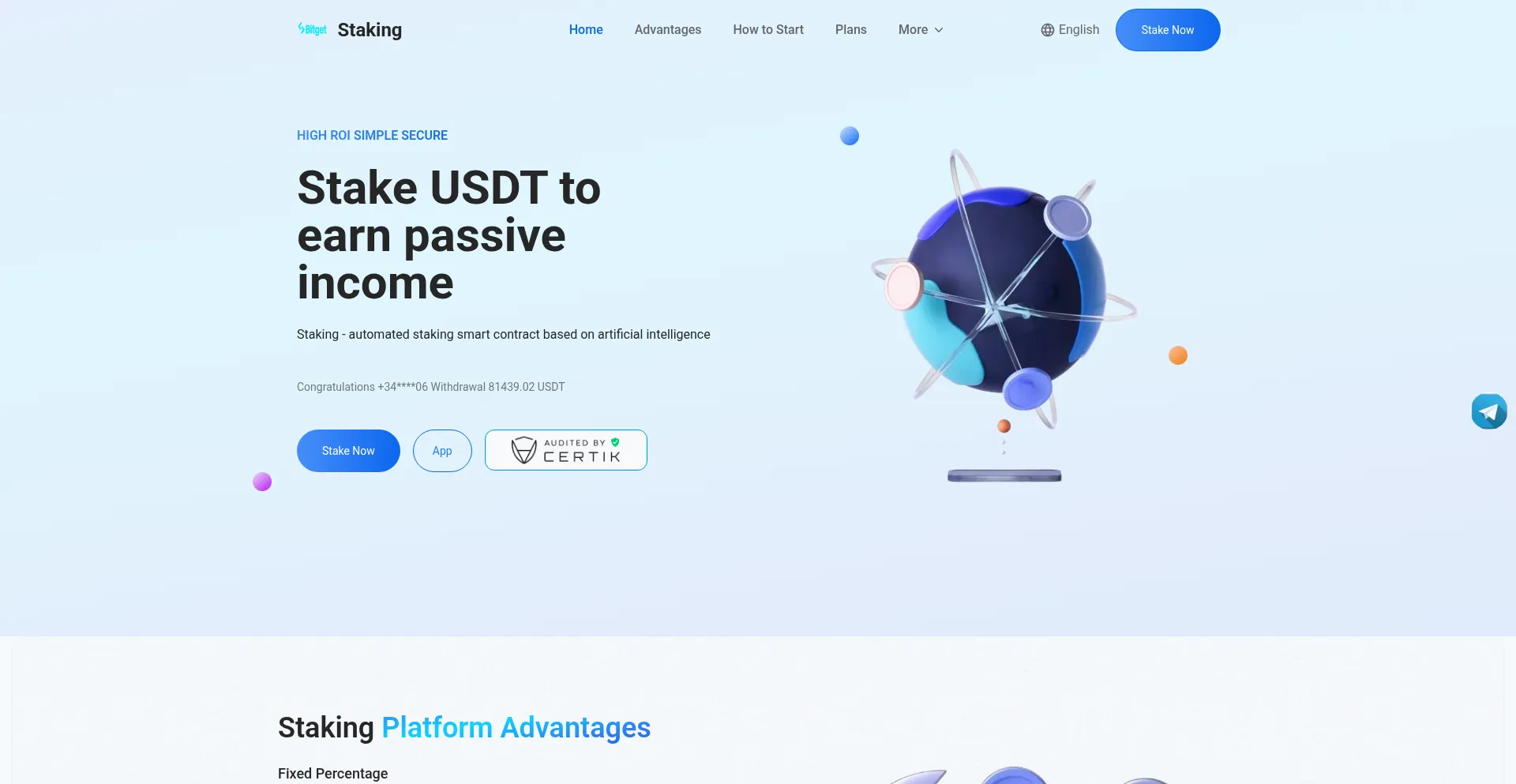 Website screenshot of Bitget66.icu