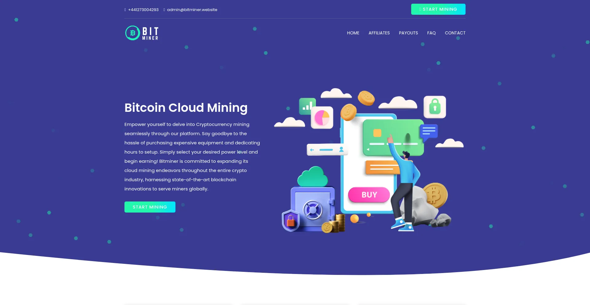 Website screenshot of Bitminer.website