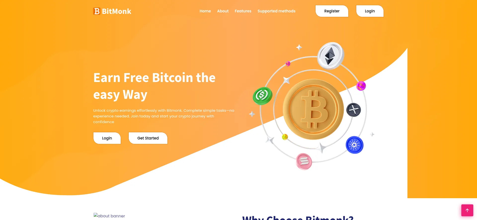 Website screenshot of Bitmonk.me