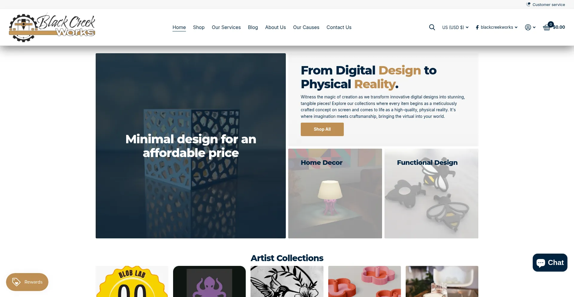 Website screenshot of Blackcreekworks.com