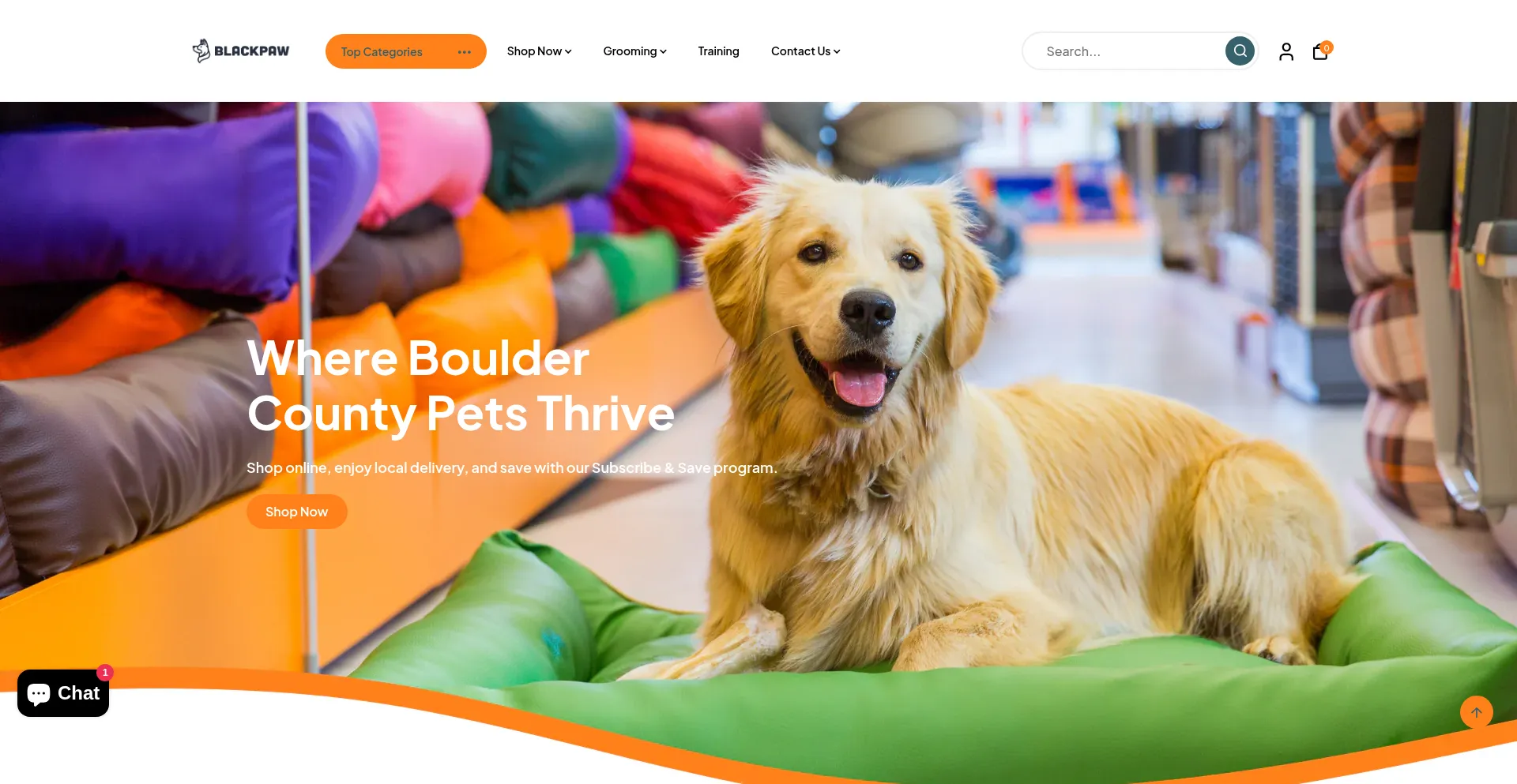 Website screenshot of Blackpaw.com