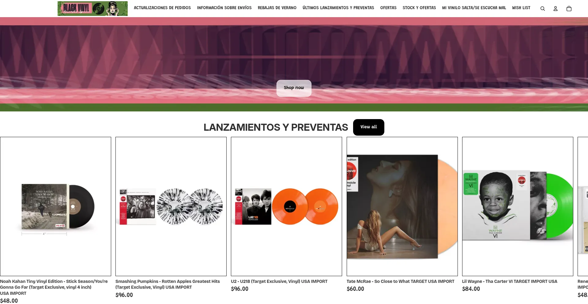 Website screenshot of Blackvinylrecordsspain.com