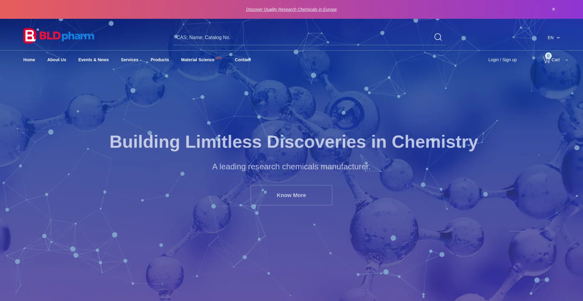 Website screenshot of Bldpharm.com