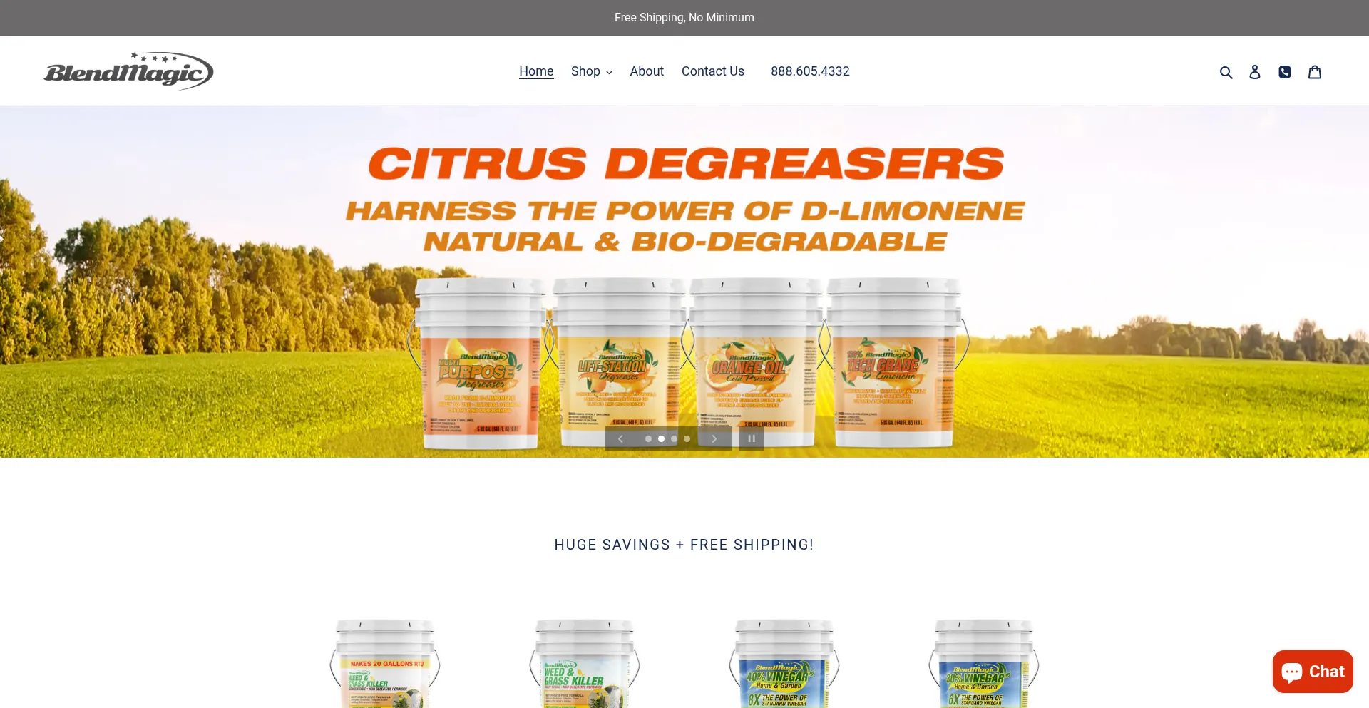 Website screenshot of Blendmagicproducts.com