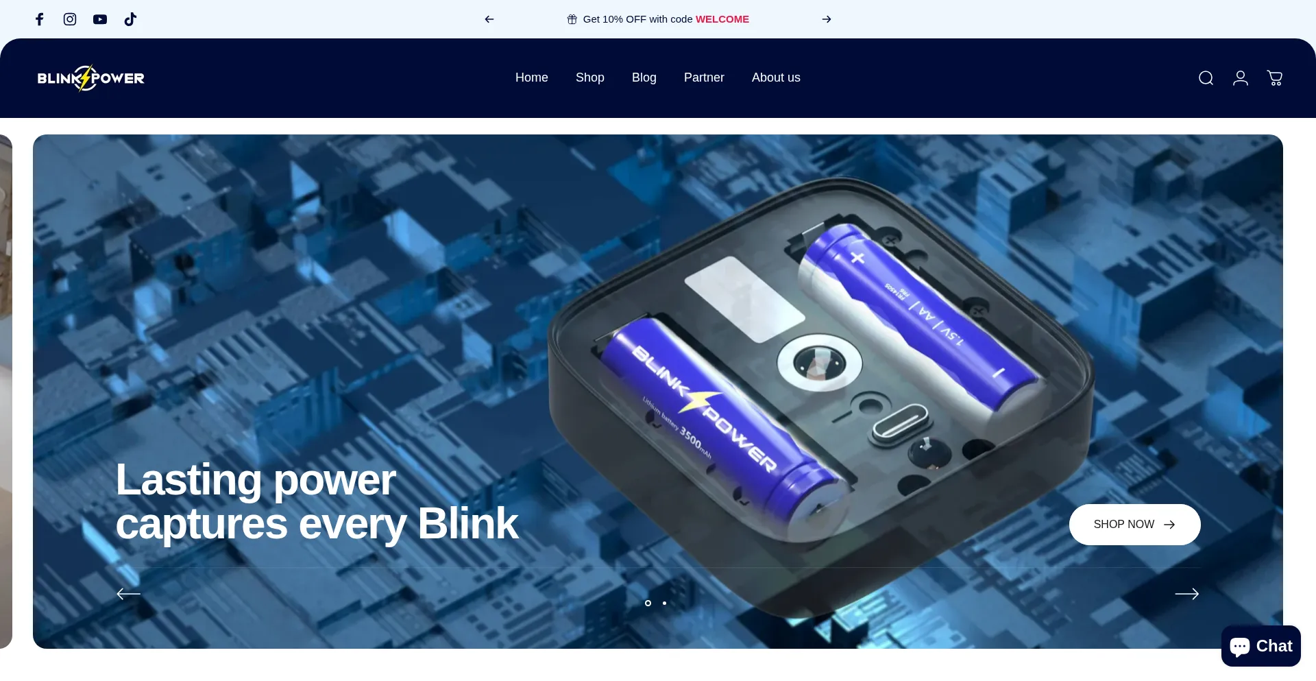 Website screenshot of Blinkspower.com