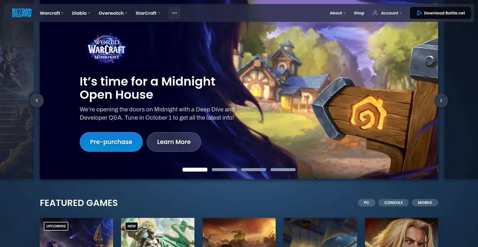 Blizzard.com Screenshot