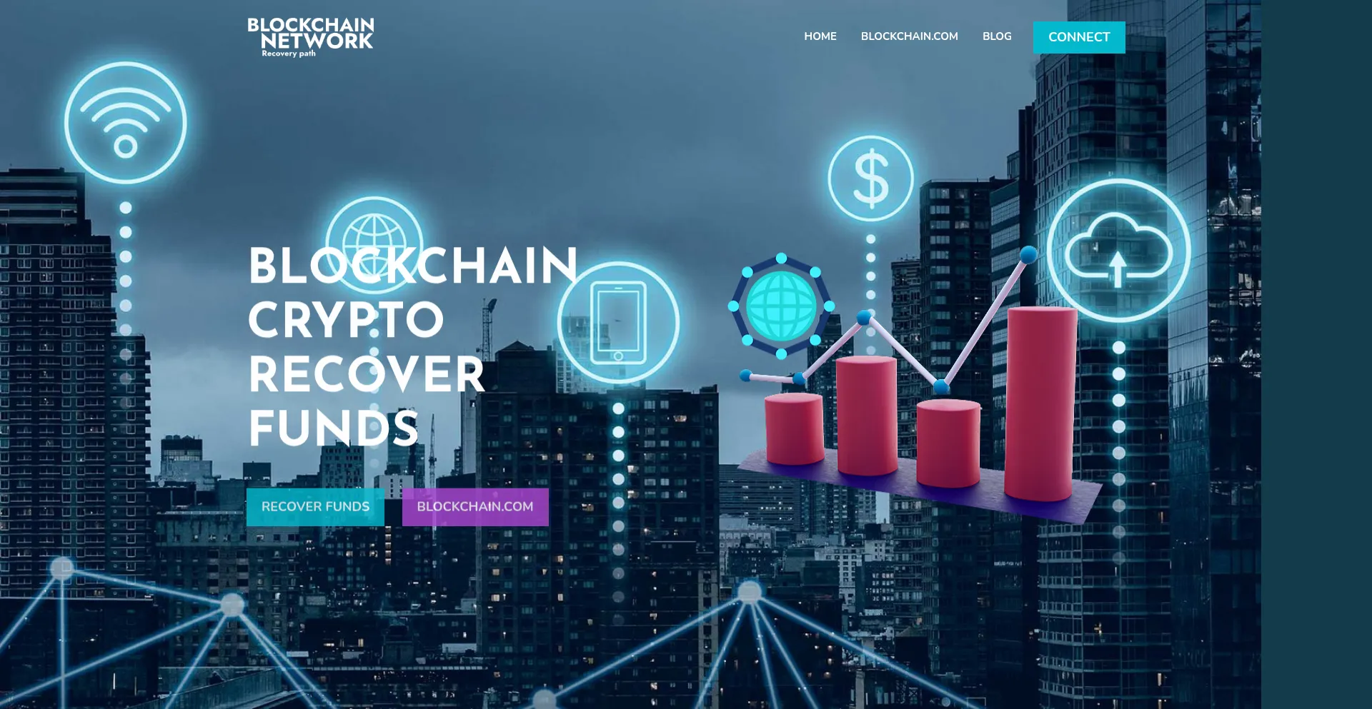 Website screenshot of Blockchainnetworkrecoverypath.com