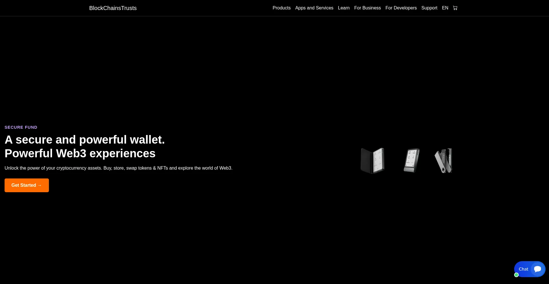 Website screenshot of Blockchainxtrust.com